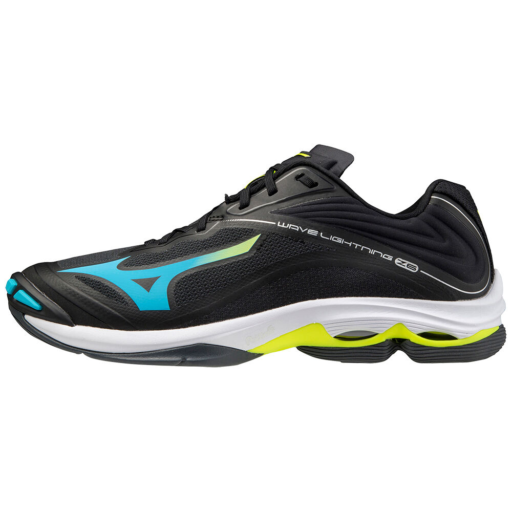 Mizuno Men's Wave Lightning Z5 Volleyball Shoes Black/Blue Turquoise/Yellow (V1GA200023-TOG)